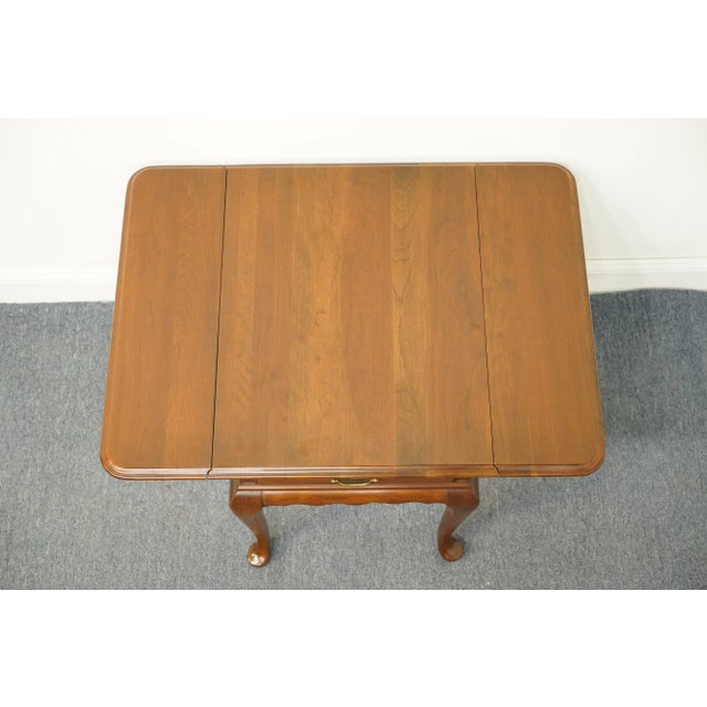 Ethan Allen Georgian Court Solid Cherry Traditional Style 36" Drop Leaf Accent End Table 11-8164 For Sale - Image 12 of 12
