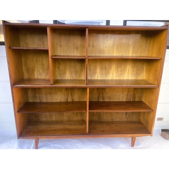Brown Modernist Open Library Shelf, 1950s-1960s For Sale - Image 8 of 18