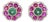 0.95 Carat Round Brilliant Cut Diamond Emerald Ruby Gold Earrings, Pair For Sale