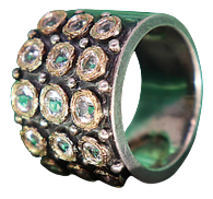 Gold and Silver Ring with Zirconias