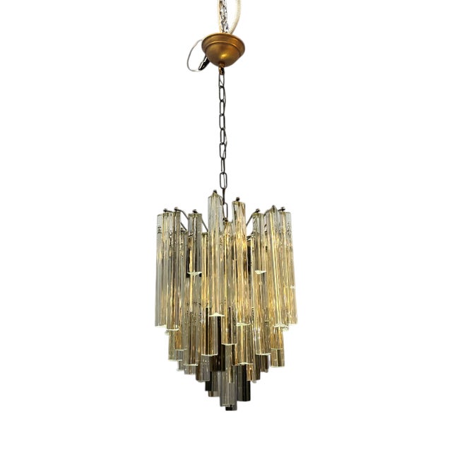 Murano Glass Trilobi Chandelier by Paolo Venini, 1970s For Sale