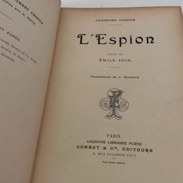 1892 Vintage The Spy Book by Fenimore Cooper For Sale - Image 4 of 10