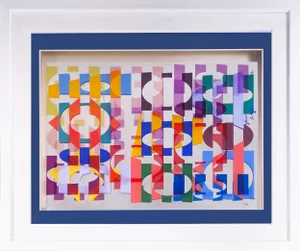 Yaacov Agam, Untitled (Signed Multidimensional Silkscreen Print on Plexiglass and Mirror)