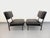 Mid-Century Modern Vintage Modernist Lounge Chairs in Black Imitation Leather and Metal, 1960s, Set of 2 For Sale - Image 3 of 18