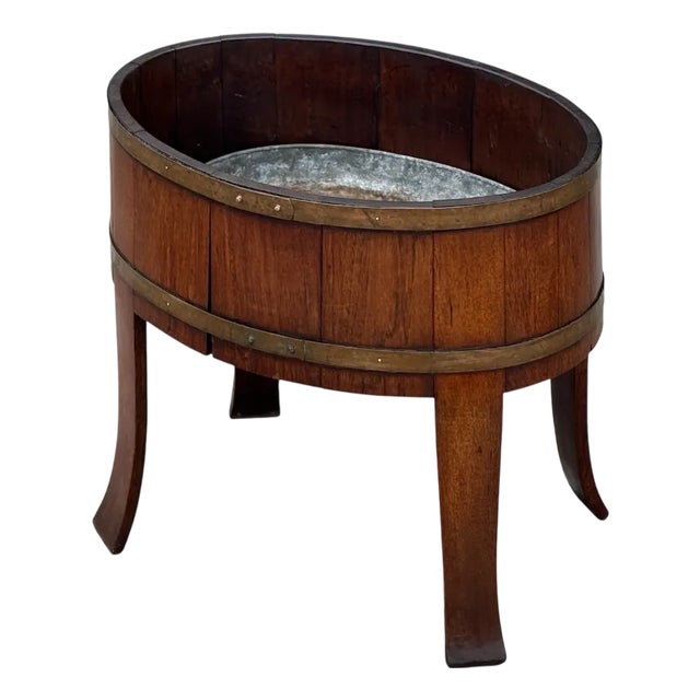 George III Walnut Brass-Bound Wine Cooler, 1790s For Sale