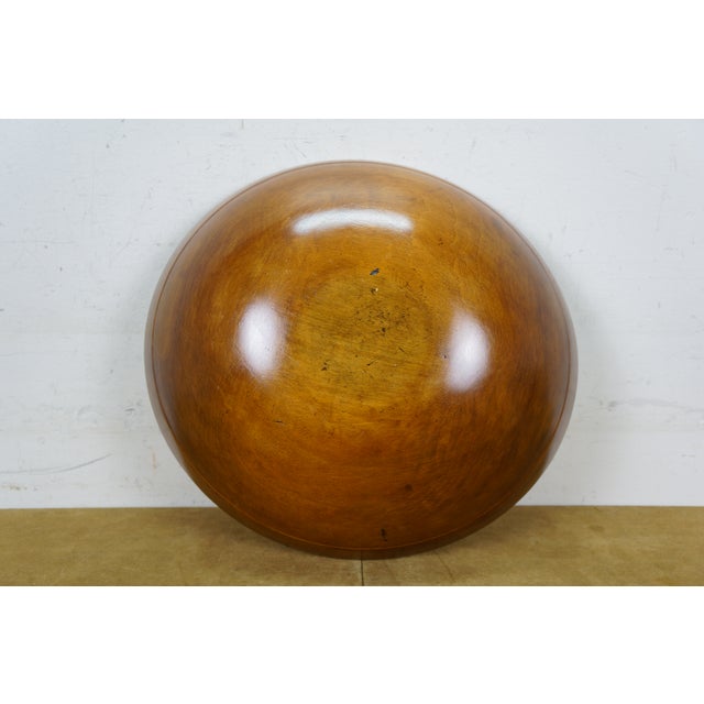 Antique Primitive Turned Maple Wood Farmhouse Dough Mixing Bowl For Sale - Image 9 of 9