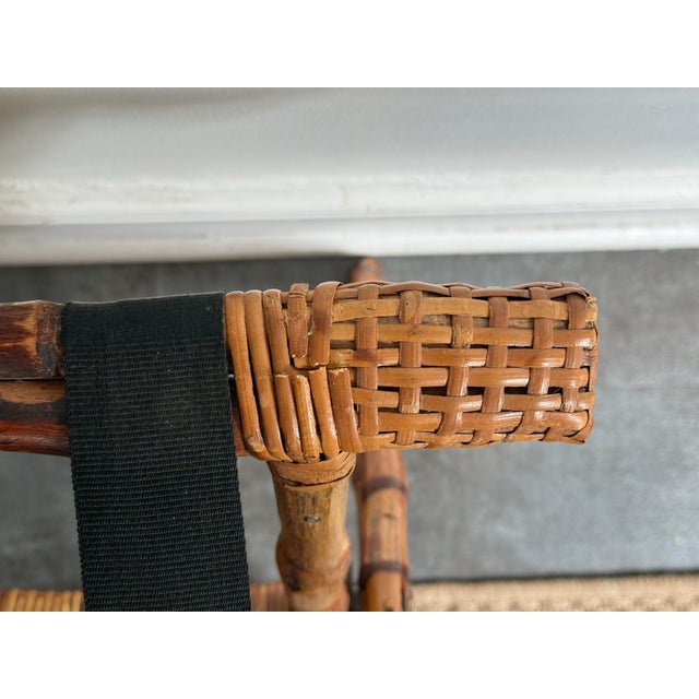 Vintage Bamboo and Wicker Folding Rack For Sale - Image 10 of 11