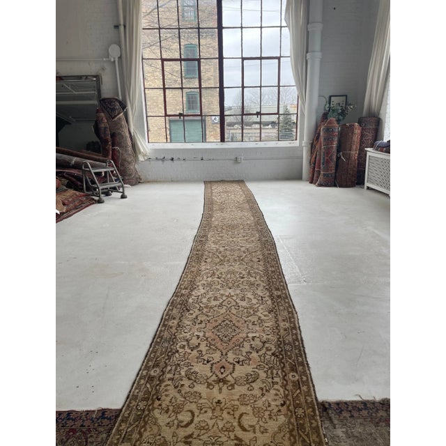 Traditional 21ft Botanical Narrow Stair Runner In Softer Hues - 2.7 x 21.4 For Sale - Image 3 of 12