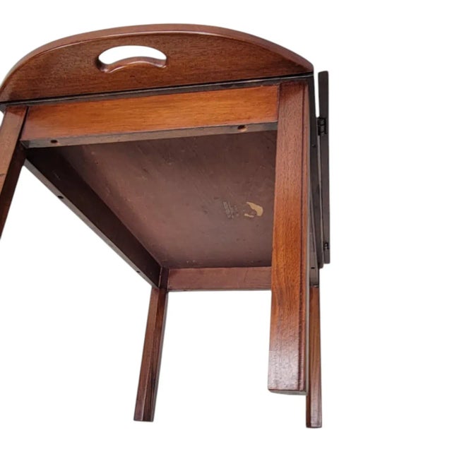 1960s Butler Solid Mahogany Coffee Table Chippendale Style, Tray For Sale - Image 15 of 17