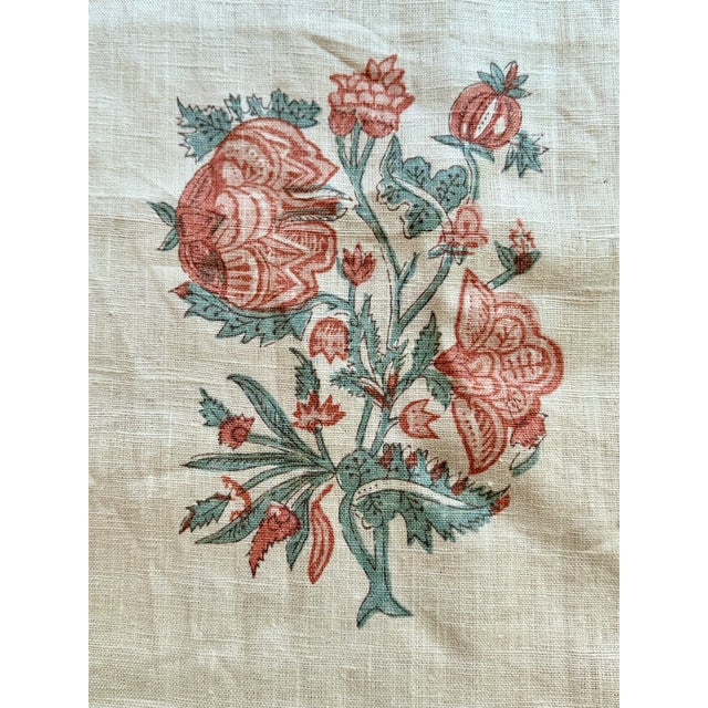 Transitional Lee Jofa Block Print Floral Fabric - 6+ Continuous Yards For Sale - Image 3 of 10
