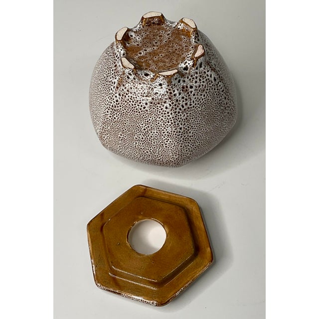 Mid-Century Modern Hexagonal Lidded Ginger Jar For Sale - Image 3 of 12
