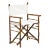 Folding Campaign Directors Chair, Brown, Rattan For Sale