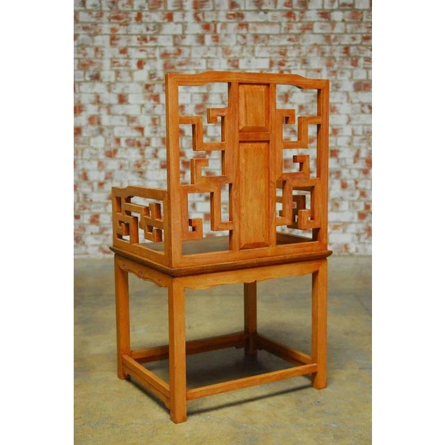 Brown Chinese Ming Style Armchairs with Dali Marble Inset - A Pair For Sale - Image 8 of 10