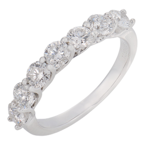 Vintage Mayors Diamond 18k White Gold Half Eternity Band, Size 4.5