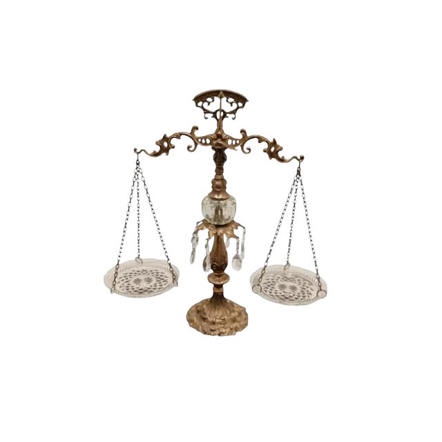 1960s Hollywood Regency Ornate French Style Decorative Balance Scale For Sale - Image 9 of 9