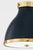 Transitional Hudson Valley Lighting Mark D. Sikes Painted No. 3 2-Light Flush Mount, Aged Brass/Darkest Blue For Sale - Image 3 of 5
