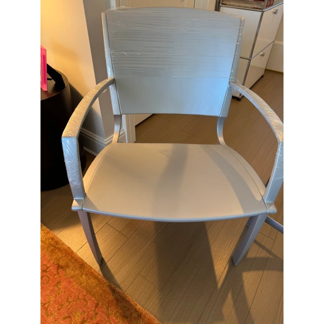 Mid-Century Modern Richard Frinier Award Winning Aero Chair for Brown Jordan With Seat and Back Cushions and Glass Top Side Table For Sale - Image 3 of 11