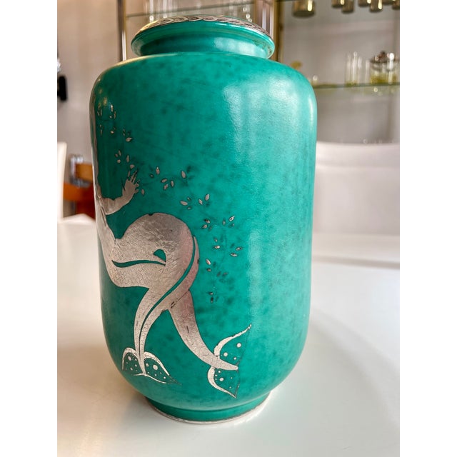 Gustavsberg Ceramic Argenta Vase by Wilhelm Kåge for Gustavsberg, 1940 For Sale - Image 4 of 9