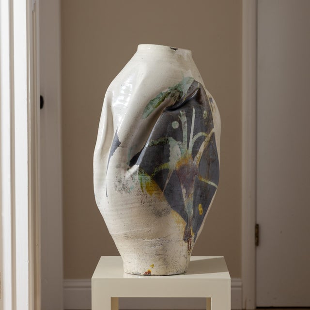 Monumental Abstract Sculptural Studio Ceramic Vessel, 27" For Sale - Image 9 of 15