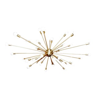 36 Light Brass Sputnik Light Fixture For Sale