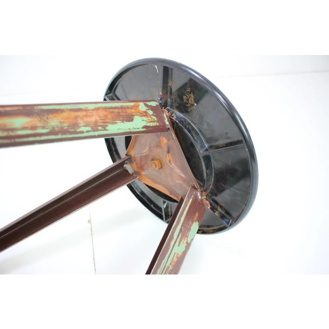 Brown Mid-Century Wooden Stool, 1950s For Sale - Image 8 of 9