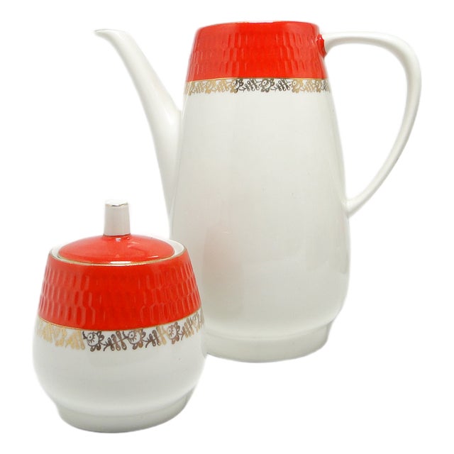 Postmodern Sugar Bowl and Pot, Poland, 1970s, Set of 2 For Sale