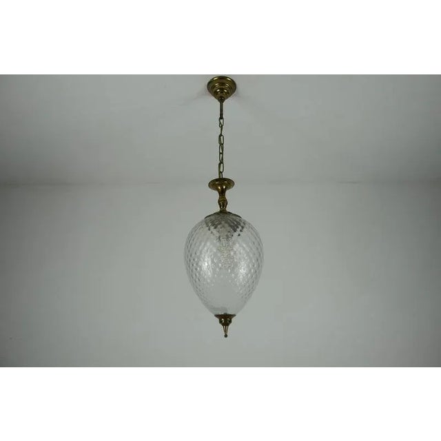 Mid-Century Modern Italian Pendant Lamp in Brass and Glass, 1960s For Sale - Image 4 of 18