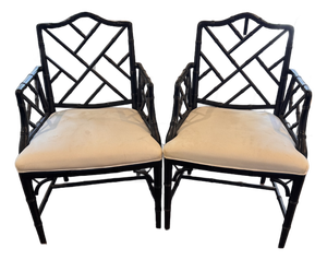 Pair of Chinese Chippendale Style Armchairs