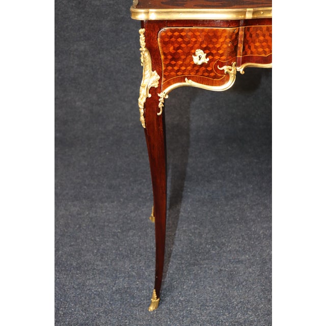 19th C Jeune Befort French Louis XV Style Bronze Ormolu Ladies Desk For Sale - Image 13 of 14