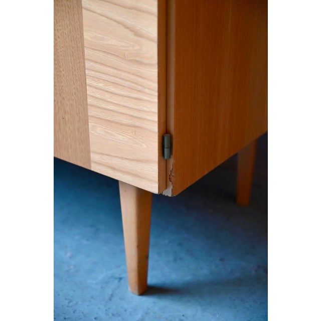 Vintage Shoe Cabinet in Light Wood and Chrome-Plated Metal, 1960s For Sale - Image 11 of 13