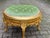 1980s 1980s Italian Baroque Rococo Gilt Ottoman Bench – Hand-Carved Beechwood & Tufted Green Velvet For Sale - Image 5 of 12
