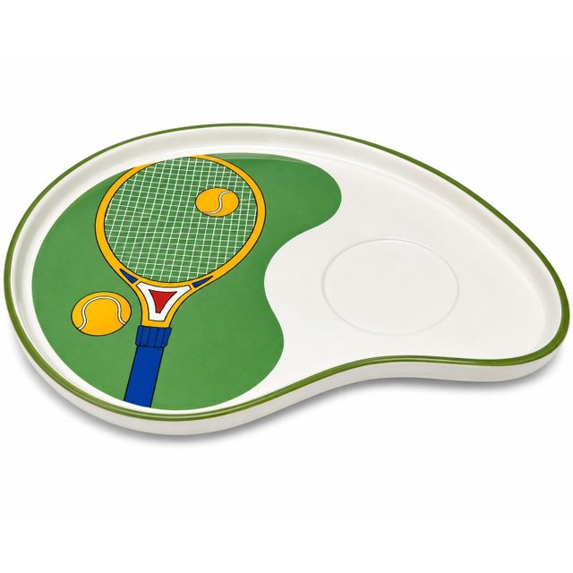 1980s Vintage Tennis Racket Coffee Cup Saucer Set Ceramic For Sale - Image 5 of 11