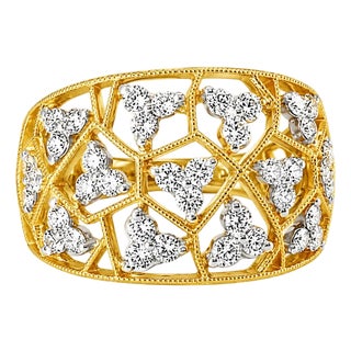Late 20th Century 14K Pink Rose Gold Diamond Beehive Cocktail Ring Estate, Size 6 For Sale