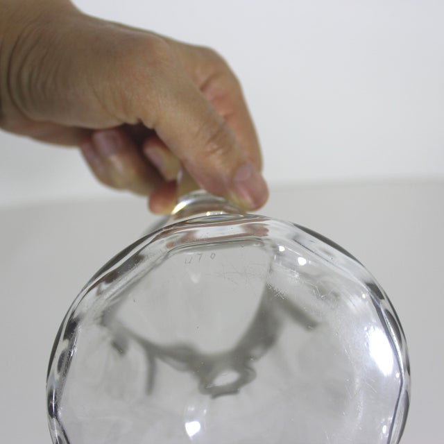 1920s Art Nouveau Glass Pitcher With Silver Overlay Bar Cocktail Pitcher Silver Rim For Sale - Image 9 of 10