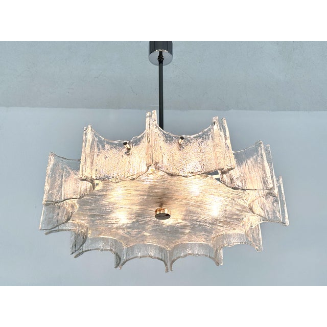 Large Ice Glass Chandelier from Kaiser Leuchten, 1970s For Sale - Image 14 of 18