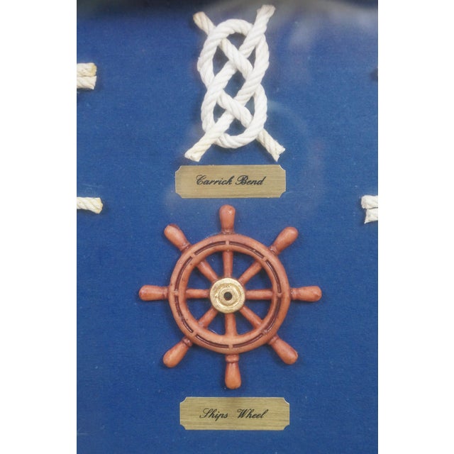 Vintage Nautical Maritime Sailing Rope Knots Boat Ship Shadow Box Display 24" For Sale - Image 4 of 11