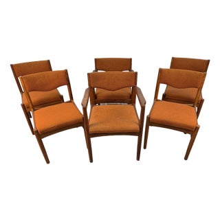 Set of Six Vintage Mid-Century Danish Teak Dining Chairs For Sale