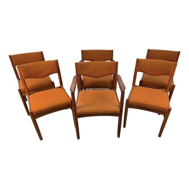 Set of Six Vintage Mid-Century Danish Teak Dining Chairs For Sale