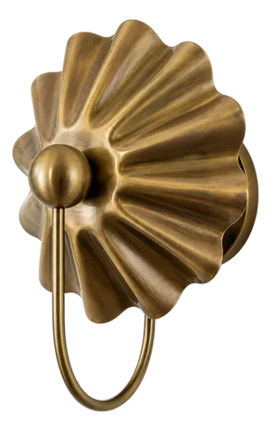 Vintage Brass Wall Sconce Light, Handmade Antique Brass Flower Wall Lamp, Mid Century Shell Sconce Bedroom Bedside Hallway Entryway Lighting