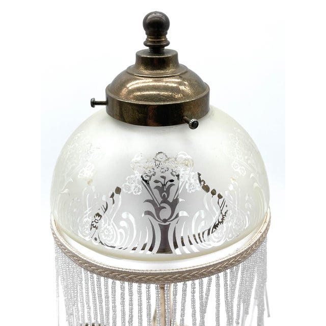 Brass Lamp with Glass Beads Shade from Hepa, 1970s For Sale - Image 11 of 18