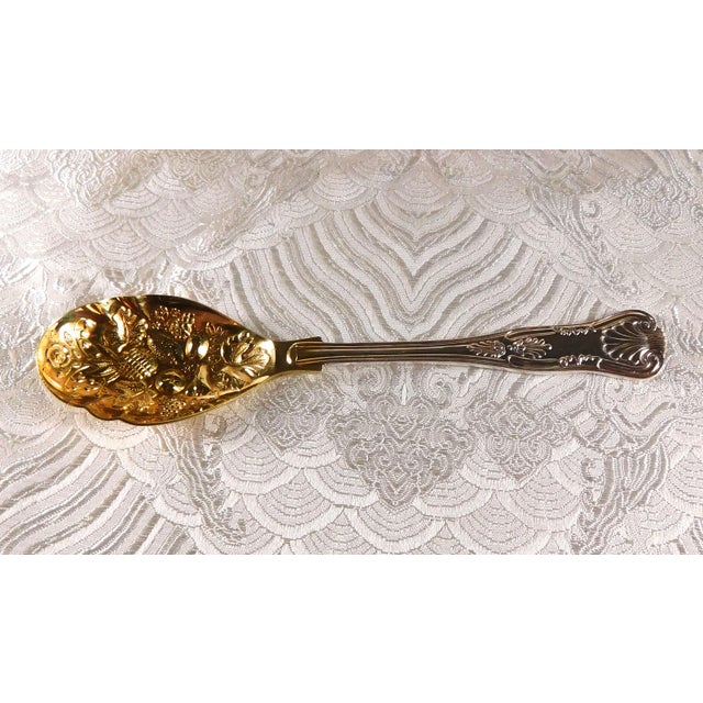1970s 1970s Set of Six Gold and Silver Dessert Spoons From I. Magnin in Red Case For Sale - Image 5 of 9