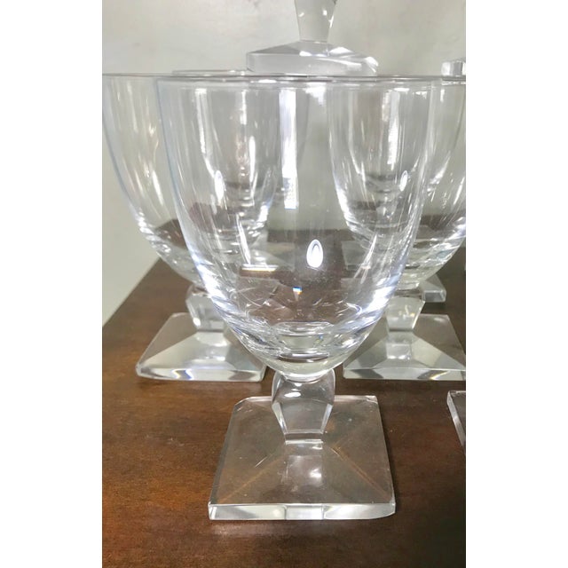 Orrefors Vintage Mid Century Modern Square Base Wine Crystal Glasses