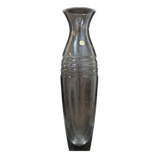 Vintage Clear Vase in Crystal, 1990s For Sale