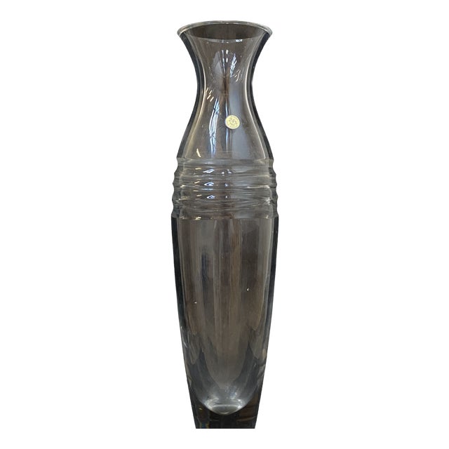 Vintage Clear Vase in Crystal, 1990s For Sale
