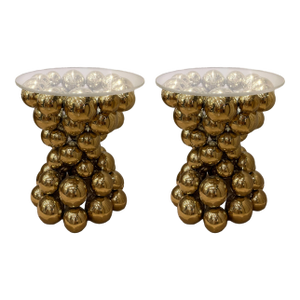 Late 20th Century Attributed Phillips Collection Frizzante Sculptural Brass Side Tables, a Pair