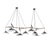 Wood Emily Group of Nine Chandelier Light in Anthracite Semi-Matte Paint by Daniel Becker for Moss Objects For Sale - Image 7 of 7