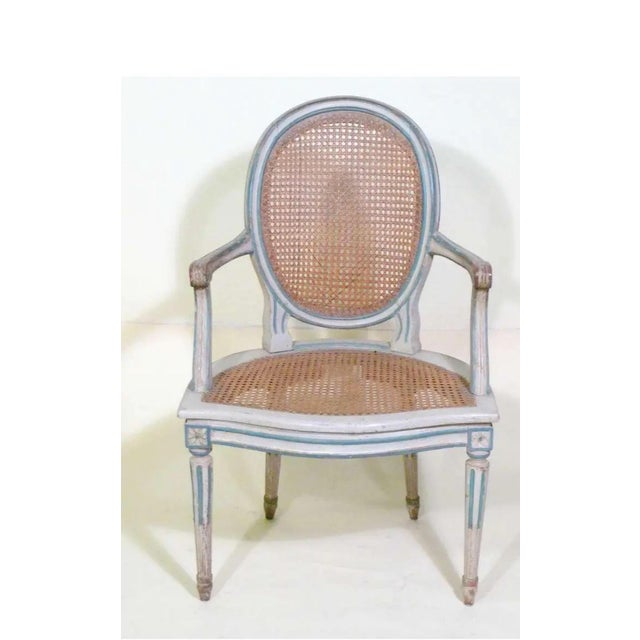 White 18th Century Louis XVI Period Painted Pair of Armchairs in Baroness De Rothschild Style For Sale - Image 8 of 8