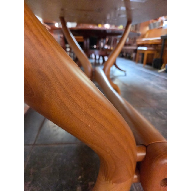 Mid -Century Italian Dining Table Large Sculptural Base Mahogany For Sale - Image 9 of 9
