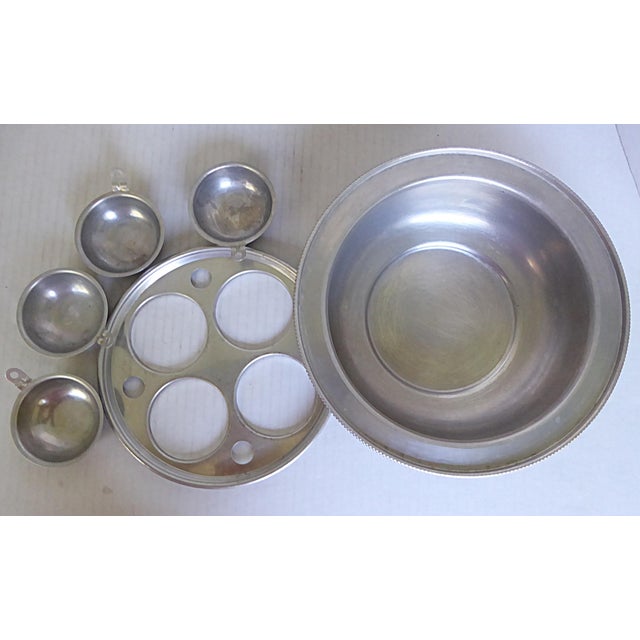 1940s Art Deco Set of 4 Hand Forged Aluminum Serving Pieces by Buenilum Serving Pieces, Buehner Wanner For Sale - Image 9 of 18