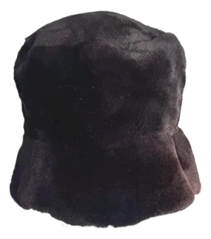 Vintage 1990s Dark Brown Mink Fur Bucket Hat